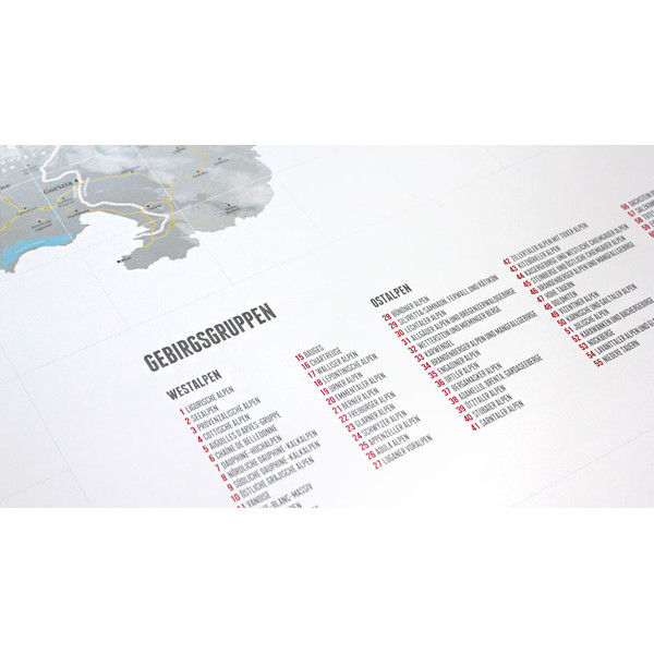 Marmota Maps Regionkarta Alperna design (140x100cm)