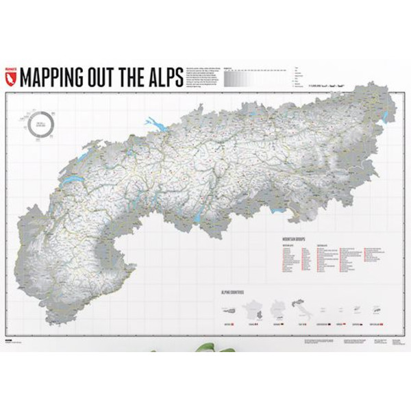 Marmota Maps Regionkarta Kartläggning av Alperna (engelska)