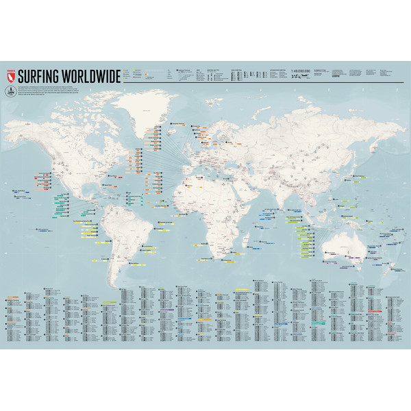 Marmota Maps Världskarta Surfing i hela världen (engelska)