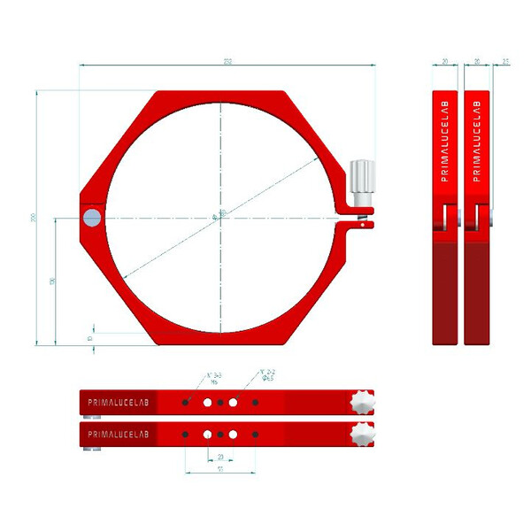 PrimaLuceLab Rörklämmor PLUS 180 mm