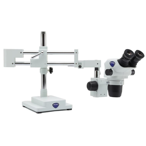 Optika Zoom-stereomikroskop SZO-9, bino, 6,7-45x, överhängande, AM Arms, utan belysning