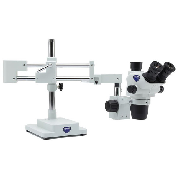 Optika Zoom-stereomikroskop SZO-10, trino, 6,7-45x, överhängande, 2-armad, utan belysning