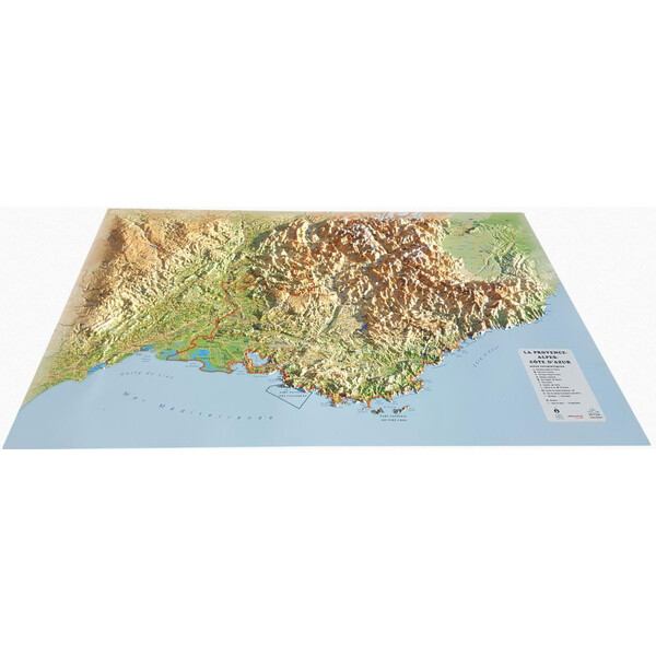 3Dmap Regionkarta La Provence-Alpes-Cotes d'Azur