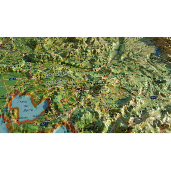 3Dmap Regionkarta La Provence-Alpes-Cotes d'Azur