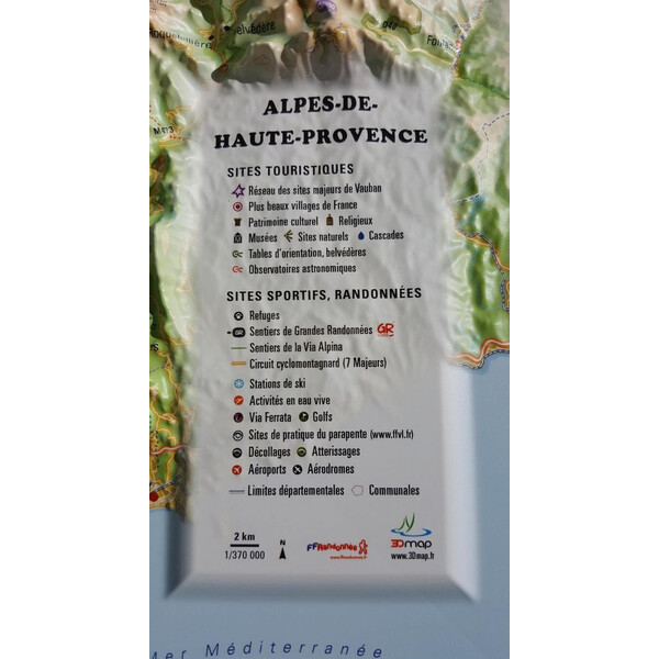3Dmap Regionkarta Les Alpes-de-Hautes- Provence
