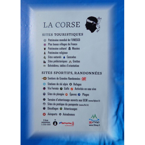 3Dmap Regionkarta La Corse