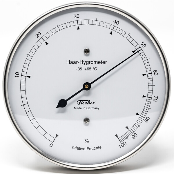 Fischer Väderstation Hårhygrometer rostfritt stål