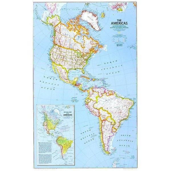 National Geographic Kontinentkarta Kontinentalkarta Nord- och Sydamerika, politisk (laminerad)