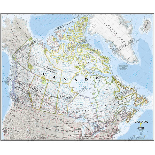 National Geographic Karta Kanada 96 x 81 cm