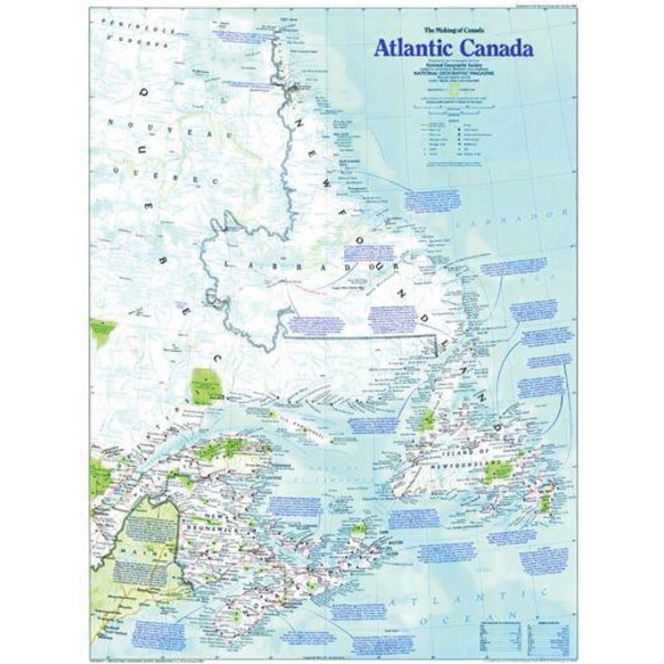 National Geographic Regionkarta Regional karta Atlanten Kanada