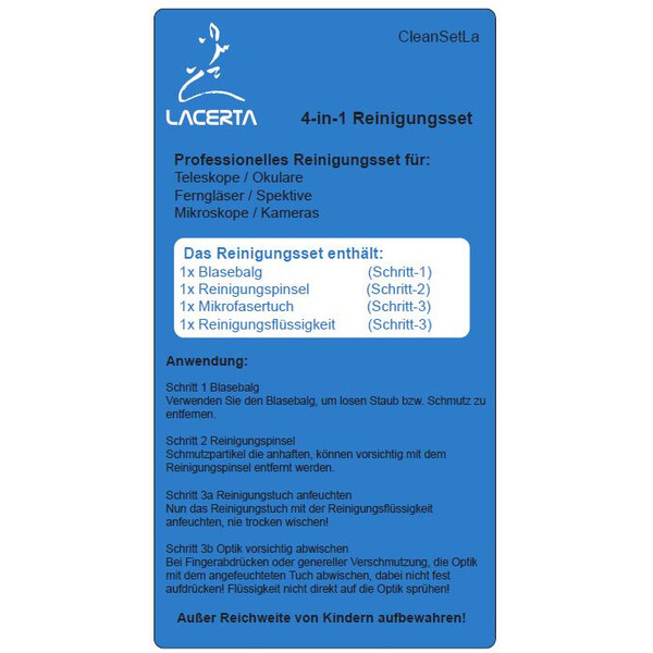 Lacerta Rengöringsset för optik