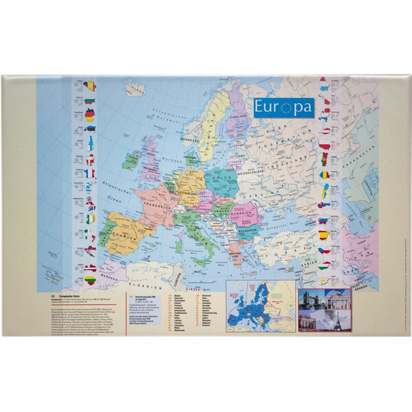 Idena Skrivunderlägg Schreibtischunterlage Europa mit Einstecktaschen