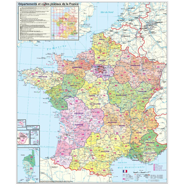 Stiefel Frankrike Postnummerkarta (franska)