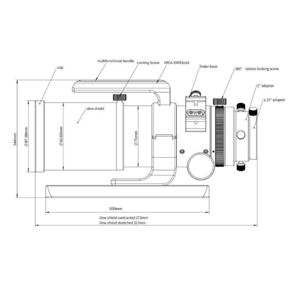 Sharpstar Apokromatisk refraktor AP 61/270 EDPH II OTA