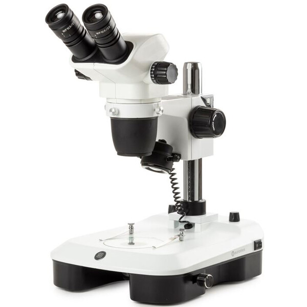 Euromex Zoom-stereomikroskop NZ.1702-M, 6.5-55x, kolonn, infallande och genomfallande ljus, bino, spegel för mörkfält, embryologi