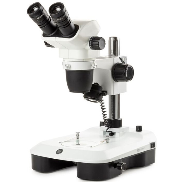 Euromex Zoom-stereomikroskop NZ.1702-M, 6,5-55x, Pelare, reflekterat och Transmitterat ljus, bino, Spegel för Mörkfält, embryologi