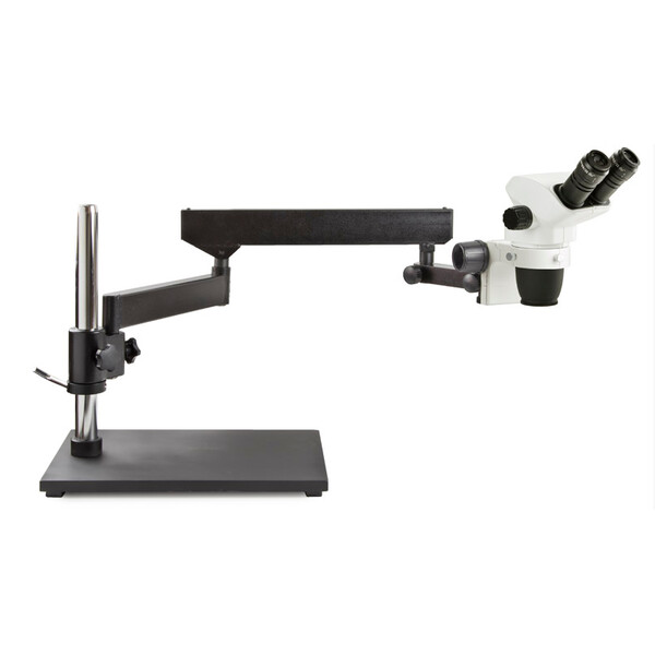 Euromex Zoom-stereomikroskop NZ.1702-AP, 6,5-55x, ledad arm, basplatta, bino