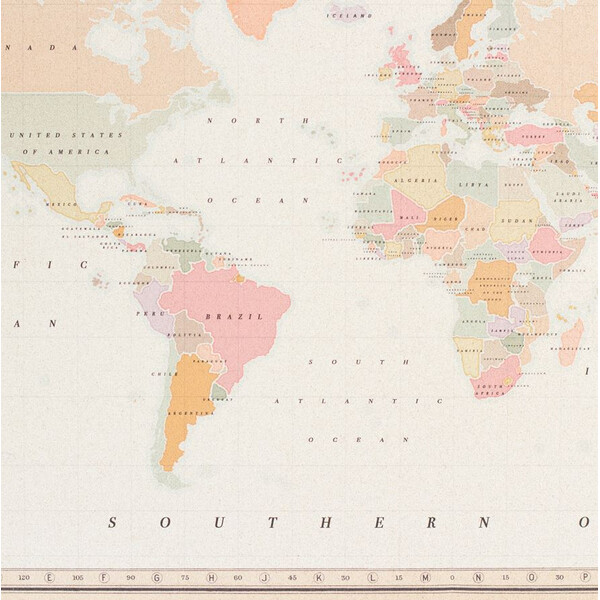 Miss Wood Världskarta Woody Map Watercolor Colonial XL