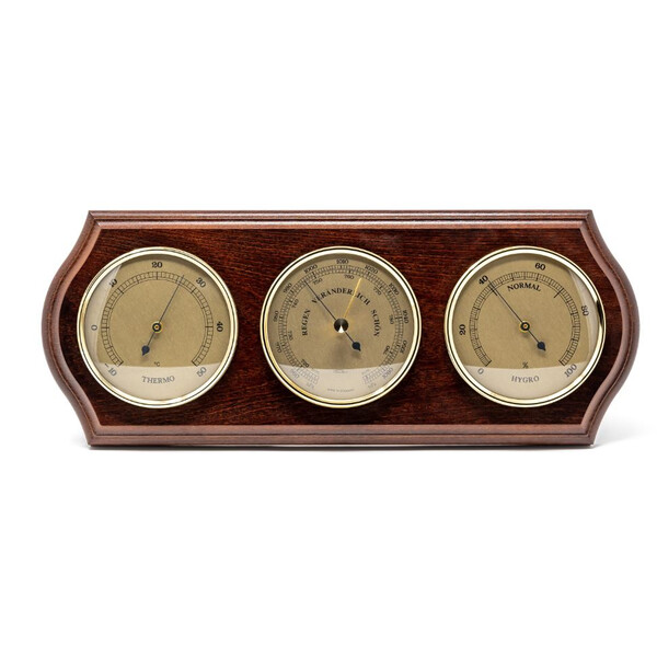 Fischer Väderstation 63mm Mahagoni