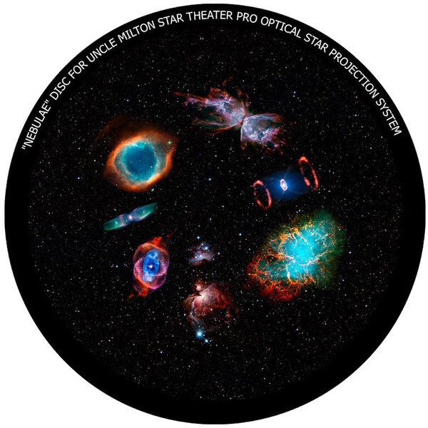 Omegon Diabilder för Star Theater Pro med motiv av galaktiska nebulosor