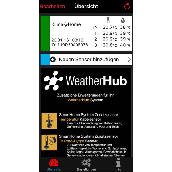 TFA Väderstation WeatherHub startpaket med trådlös termo-hygrometer