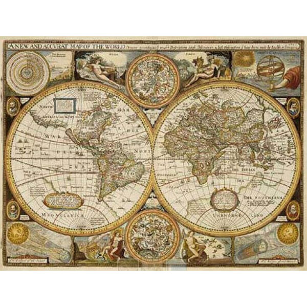 freytag & berndt Antik världskarta med metallband