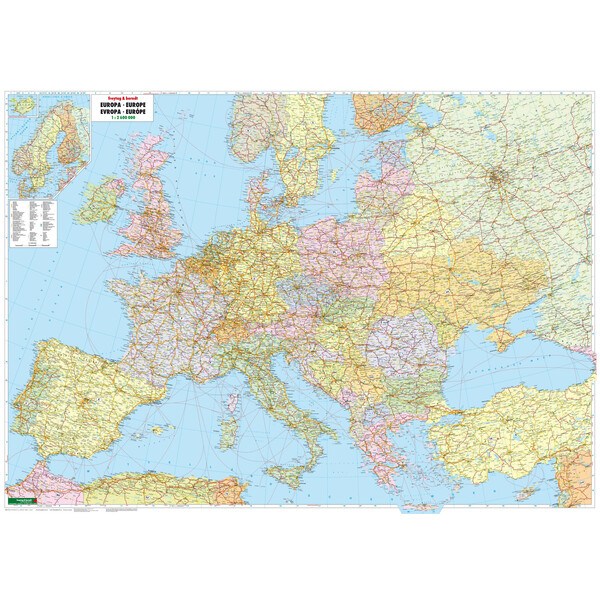 freytag & berndt Kontinentkarta Europa politiskt stor