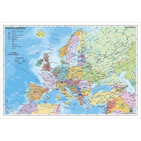 Stiefel Kontinentkarta Europa politiskt