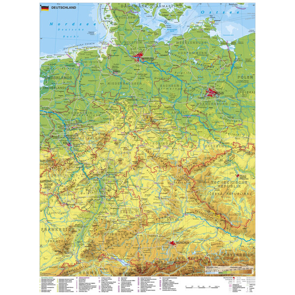 Stiefel Karta Tyskland med UNESCO:s världsarv med metallstänger