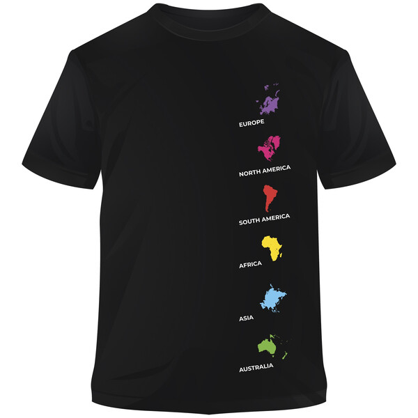 Stiefel T-Shirt Världens kontinenter XXL