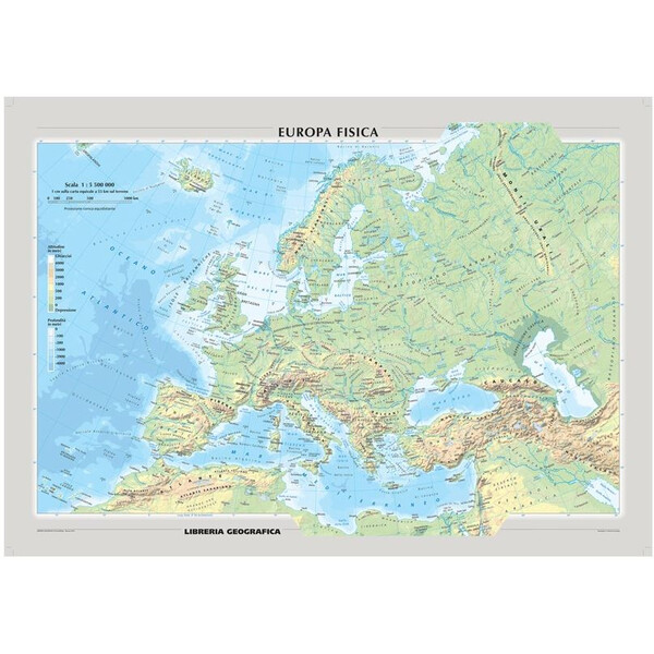 Libreria Geografica Kontinentkarta Europa fisica e politica