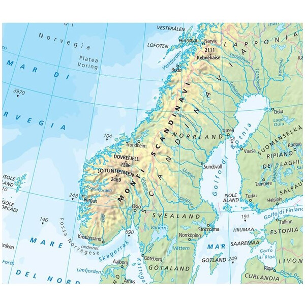 Libreria Geografica Kontinentkarta Europa fisica e politica