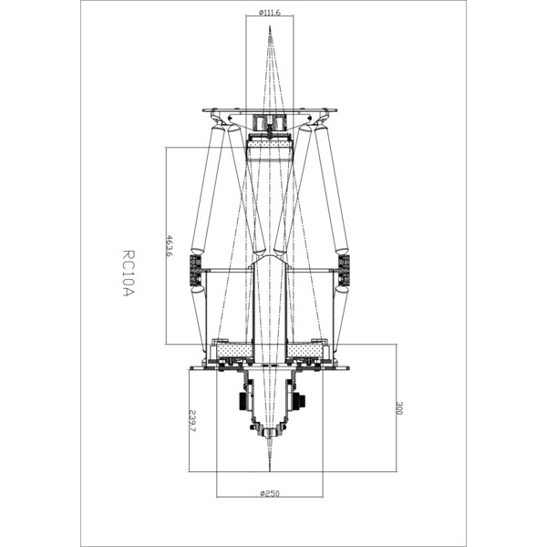 Omegon Primärspegel 10'' F/8 Ritchey-Chrétien spegeluppsättning