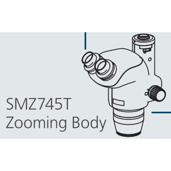 Nikon Stereohuvud SMZ745T Stereo Zoom Head, trino, 6.7-50x, ratio 7.5:1, 52-75 mm, 45°, WD 115 mm