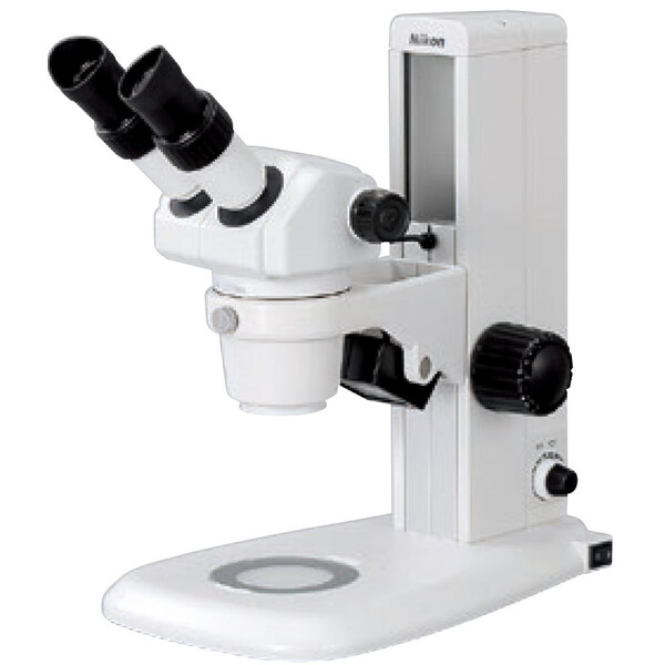 Nikon Zoom-stereomikroskop SMZ445, bino, 0,8x-3,5x, 45°, FN21, B.D.100mm, infallande och Transmitterat ljus, LED