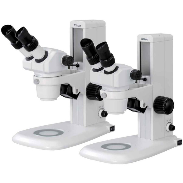 Nikon Zoom-stereomikroskop SMZ445, bino, 0,8x-3,5x, 45°, FN21, B.D.100mm, genomskinligt ljus, LED