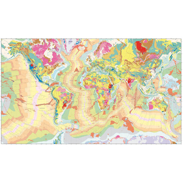 UKGE Världskarta Geological Map of the World 118cm x 98cm