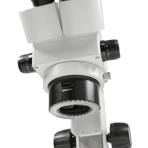 Kern Zoom-stereomikroskop Stereo-zoom-mikroskop OZL 456, bino, ringljus, 10x23, 0,21W LED, 0,75-5,0x