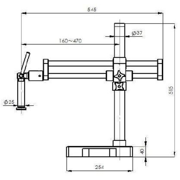 Kern Zoom-stereomikroskop OZM 932, bino, 7-45x, HSWF 10x23 mm, dubbelarmstativ, 430x480mm, m. bordsskiva, ringljus LED 4,5 W