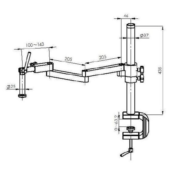 Kern Zoom-stereomikroskop OZM 953, trino, 7-45x, HSWF 10x23 mm, ledat armstativ bordsklämma, ringlampa LED, 4,5W