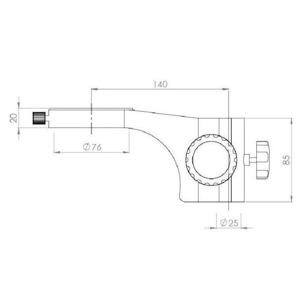 Kern Zoom-stereomikroskop OZM 952, bino, 7-45x , HSWF 10x23 mm, stativ med ledad arm, bordsklämma, ringlampa LED 4.5W