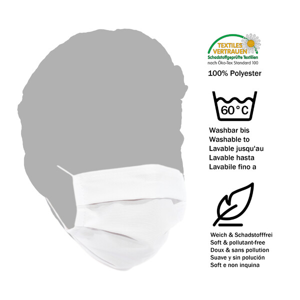 Masketo Mun- och näsmask polyester vit