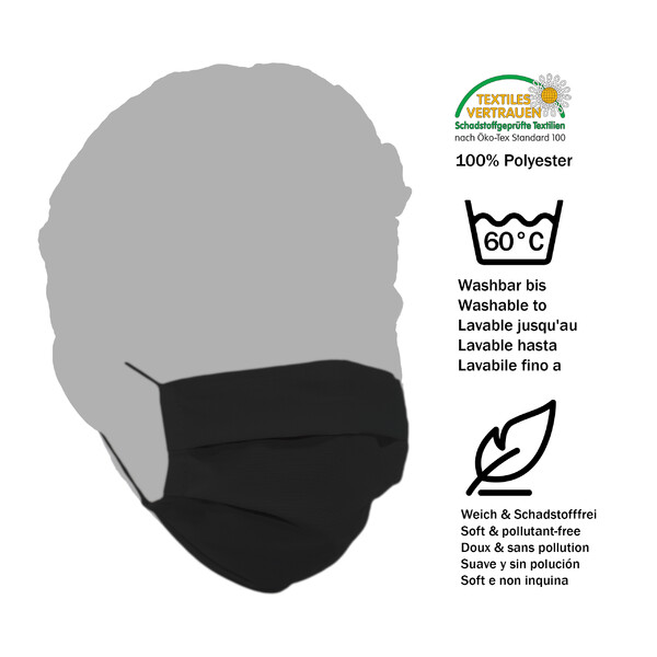 Masketo Mun- och näsmask polyester svart 5 st