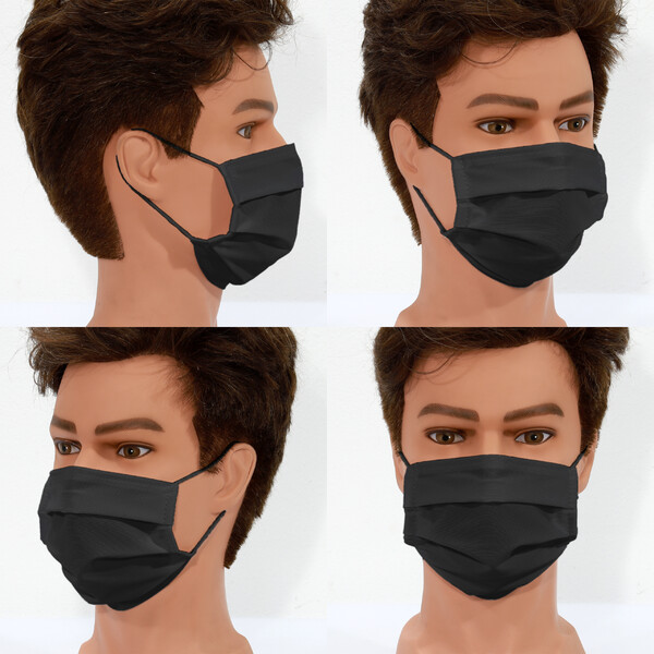 Masketo Mun- och näsmask polyester svart för barn 5 st