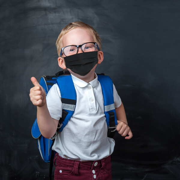 Masketo Mun- och näsmask polyester svart för barn 5 st
