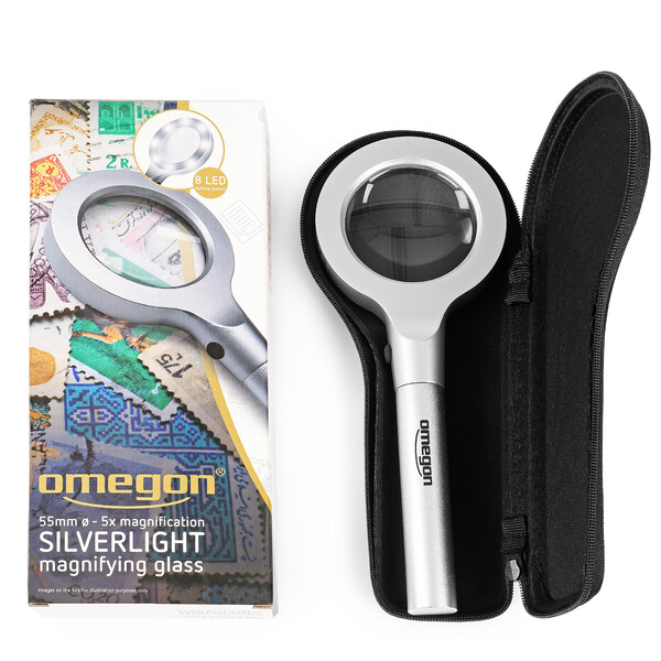 Omegon Lupp 55 mm LED-belyst förstoringsglas