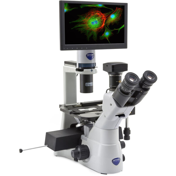 Optika Invert mikroskop IM-3LD4D, 6MP, 12" Display, trino, IOS U-PLAN F, LED 12, LWD, 400x, 4 tomma filter