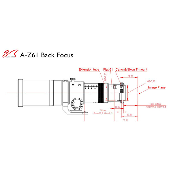 William Optics Apokromatisk refraktor AP 61/360 ZenithStar ZS61 II OTA