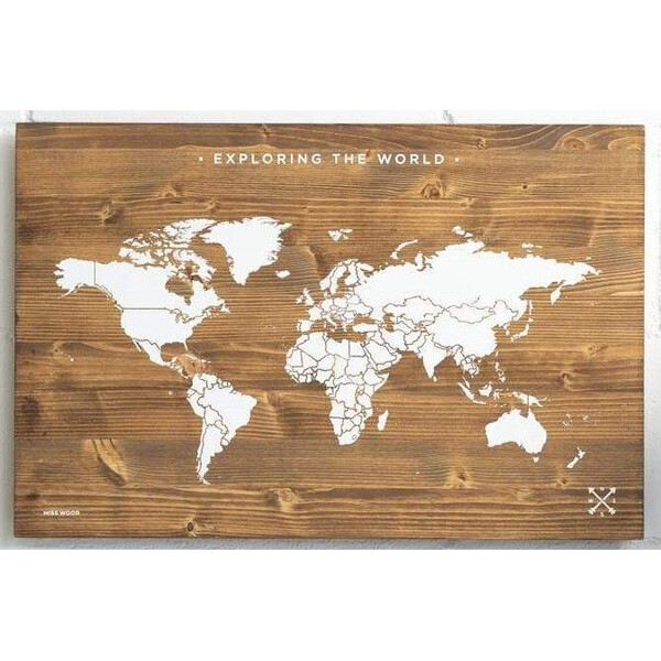Miss Wood Världskarta Woody Map Wooden 60x40
