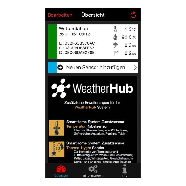 TFA Väderstationsset med klimat-, regn- och vindsändare WEATHERHUB